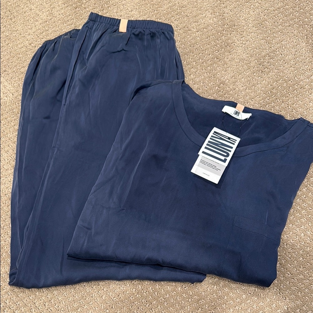 Lunya Washable Long Sleeve Silk Jogger Set